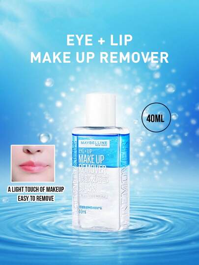 Maybelline 40ml Eye & Lip Makeup Remover, Gentle & Non-Irritating, Refreshing & Non-Stinging, Enriched With Vitamin B5, 3:7 Oil-Water Ratio, Effectively Removes Waterproof Makeup, No Need For Emulsification, Suitable For Sensitive Skin, Ideal For Daily Use, Best-Selling Cleansing Product, Must-Have For Beauty Experts, 40ml Portable Size, Easily Removes Eyeliner, Mascara And Lipstick, Experience The New Cleansing Sensation With This Effective Formula, Essential For Skincare.