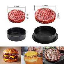 三合一不粘汉堡肉饼模具，迷你汉堡肉饼制作器，带馅料，烧烤厨房工具 - 彩色 - 查看 7
