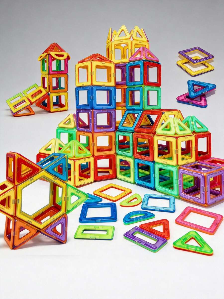 84片/56片儿童磁性积木玩具，强磁性大颗粒，可拼装，STEM早期教育，智力开发，男孩女孩生日礼物