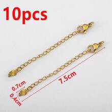 10pcs Stainless Steel Extension Chain With Lobster Clasp, For DIY Jewelry Making Bracelets Necklaces - Extended Chain With Lobster Clasp - View 18