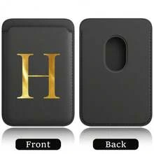 弹性 Magsafe 卡包，弹性皮革磁吸手机壳，内置磁铁，磁吸式手机套，适用于 Apple 12/13/14/15/16 Pro Max 和 Magsafe 手机壳，A-Z 字母图案 - 黑色 - 查看 29