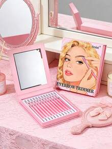 30/24/20/12/6/3/1pcs Multi-Function Eyebrow Trimmer, Multi-Purpose Shaving Tool, Women's Facial Beauty Shaver. Suitable Eyebrow Trimmer And Shaver For Women To Use Or Travel. - Pink - View 8