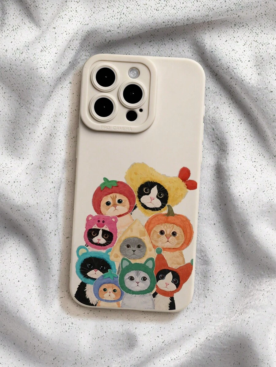 可爱猫咪头饰图案液态硅胶手机壳，全方位保护，防震防摔，TPU软胶材质，兼容 13/11/17/17 Pro/16/14/15/15 Pro/15 Plus/15 Pro Max/7 Plus/8 Plus/X/Xs Max/Xr/11 Pro/12 Pro/13 Pro/14 Pro/12 Mini/13 Mini/11 Pro Max/12 Pro Max/13 Pro Max/14 Pro Max/14 Plus/17 Pro Max/17 Air/6/6s Plus/7/8/16 Pro/16 Plus/16 Pro Max/SE2/17 Pro Max及三星手机Galaxy/A54/A14/A12/A13/A15/A32/A33/A24/A52S/S20/S21/S22/S23/S24/S23Plus/S24ultra/S25/A15/A33/A23 - 彩色 - 查看 1