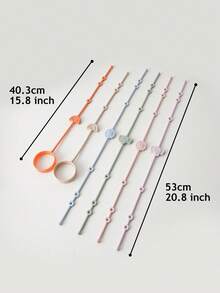 3pcs Baby Teether & Bottle Silicone Strap, Adjustable Anti-Lost Strap Suitable For Stroller, Car Seat, High Chair, Crib, Pacifier Clip - 3pcs - View 3