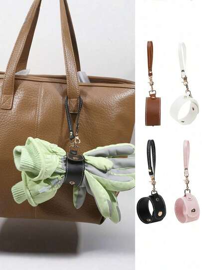 1Pc/2Pcs Portable Waist Hanging Glove Storage Case, Outdoor Wiping Towel, Buckle Leather Clip