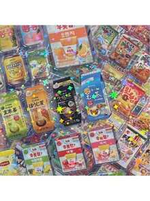 20张/套 防水PET塑料卡通零食包装贴纸，适用于剪贴簿、日记和文具 - 彩色 - 查看 3