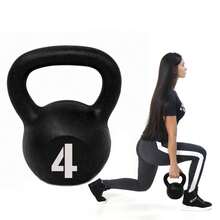 Painted Kettlebell 4 Kg For Gym, Fixed Iron - 黑色 - 查看 1