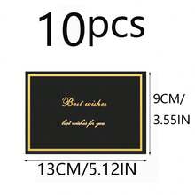 10个/4个/2个装黑色金色带盖礼盒，适用于新娘派对求婚、婚礼生日派对、情人节礼物、包装、生日、DIY手工、化妆品收纳盒、毕业礼物、婚礼派对装饰等场合。 - 黑色底金邊 - 查看 13