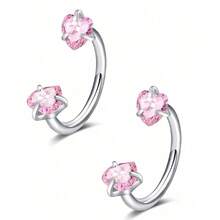 2PCS Stainless Steel Zirconia Horseshoe Ring Piercing Nose Ear Belly Rings Women Cartilage Helix Earrings Daith Piercing Jewelry - Nose Ring - View 16