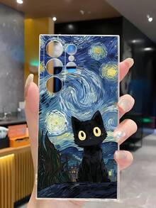 1个彩色星空黑猫图案软手机壳，兼容华为、荣耀、Galaxy等手机，国际版，非国内版 - 無色 - 查看 5