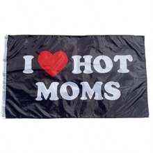 I Love Hot Moms Flag I Heart Hot Moms Flag 3x5ft, Funny Decor Tapestry Banner - 1PC - Xem 1