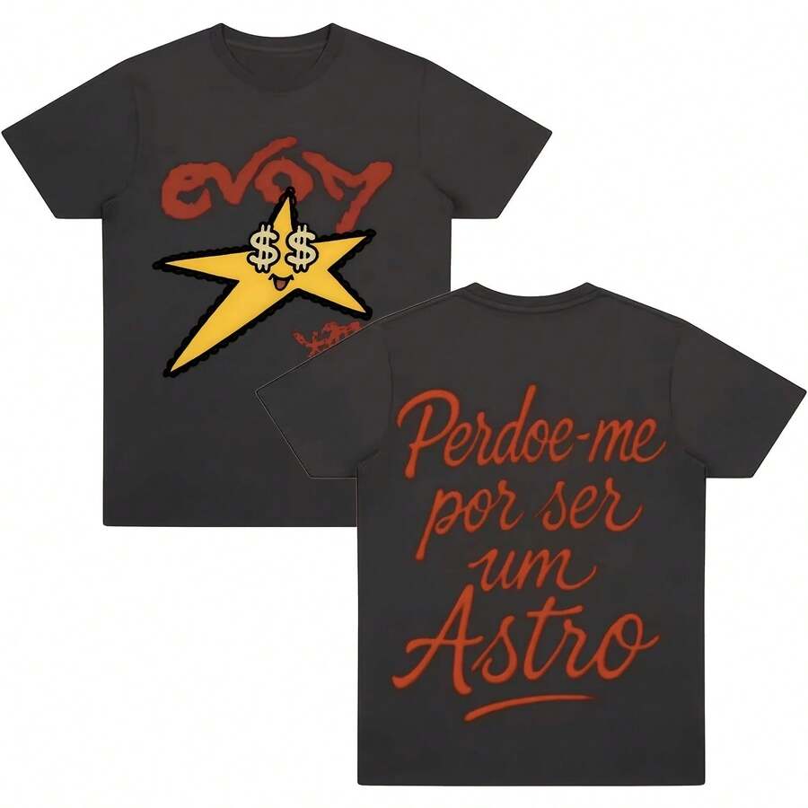 2026 Camiseta Astro Veigh Merch T Shirts Men Women Graphic Print T-Shirt Male Summer Cotton Short Sl - màu đen - Xem 1