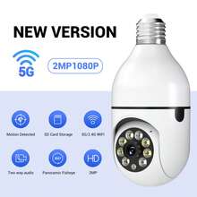 BoyKeep 1080P 全高清灯泡式安防摄像头，5G/2.4G WiFi 无线家用摄像头，360° 云台旋转，移动侦测，双向语音，自动追踪和夜视功能，室内外安全摄像头 - 白色 - 查看 10