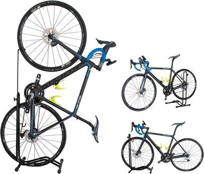 GORIX GX-013D 自転車スタンド [縦置き・横置き・吊り下げタイプ] メンテナンス簡単スタンド (ホイール&ステースタンド) ブラック