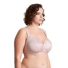 Plus Size Unlined Minimizer Wirefree Bras With Embroidery Lace - Pink,Black,Gray(3 Pack) - View 4