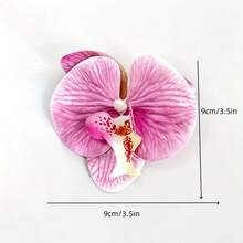 5朵大型3D打印亮面质感蝴蝶兰花头，适用于婚礼和家居装饰、DIY发饰、手工花艺仿真花 - 彩色 - 查看 5