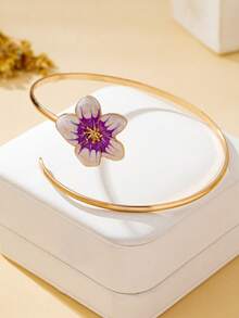 Minimalist Arm Cuff Adjustable Fashionable Armlet - Purple Mix - View 4