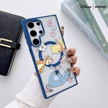 Miniso Disney Winnie The Pooh Cherry Blossom Phone Case Transparent Magnetic Shockproof Case Suitable For Samsung S25 Ultra/S25 Plus/S25/S24 Ultra/S24 Plus/S24/S23 Ultra/S23 FE/S23 Plus/S23/S22Ultra/S22 Plus/S22 Stocking Stuffers The Girlfriend - Màu Xám nhạt - Xem 5