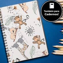 Papel de Parede Decorativo Infantil Fácil  Aplicação Safari Animais Quarto Infantil Baby Menino Menina Casa Quarto  Escola Berçario Cadernos  Agenda - Animais - Visão 2