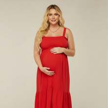 Maternity Dress With A Fitted Model Enhance Your Silhouette With Style - 紅色 - 查看 6