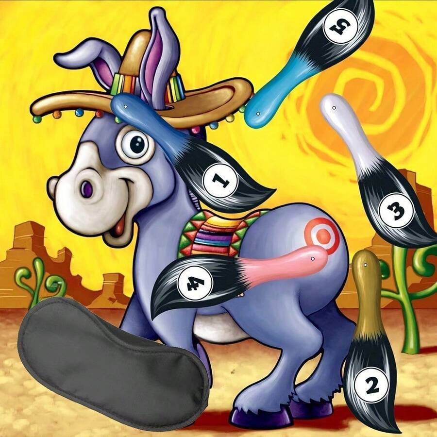 Donkey Tail Game (Includes Mask And 12 Tails), Party Decoration - Multicolor - View 1