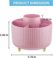 Marbrasse Desk Organizer, 360-Degree Rotating Pen Holder, Desk Organizers And Accessories With 5 Compartments Pencil Organizer, Art Supply Storage Box Caddy For Office, Home(Pink) - ColorH - 查看 5