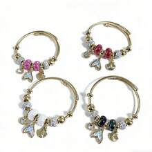 1 pieza Colgante de concha de vieira de moda para verano, pulsera de cuentas DIY, joyería de vacaciones para mujer - Dorado - Ver 2