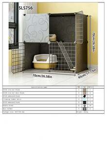 DIY Modular Multi-Layer Cat Cage Villa With Climbing Ladder, Indoor Pet Fence Kitten Cage - Multicolor - View 24