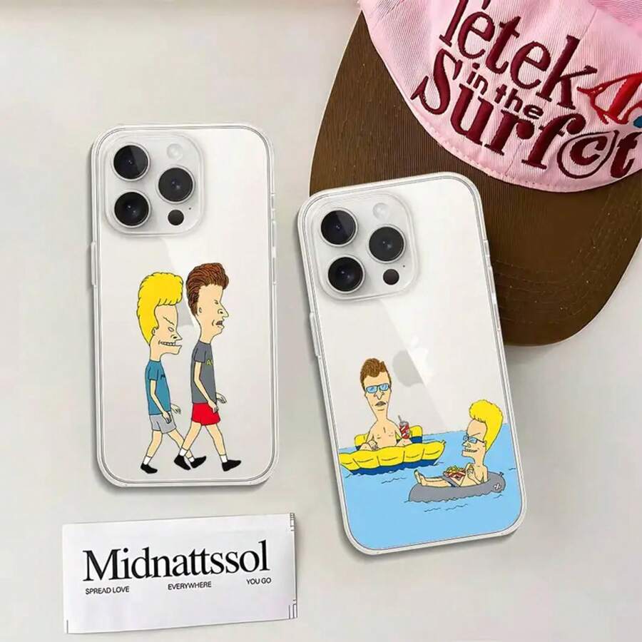 Funda para Teléfono B-Beavis And Butthead, Funda Transparente Suave para iPhone 17 16 15 14 13 12 11 Ais/Pro/Max/Plus, Funda Protectora a Prueba de Golpes - z10 - Ver 1