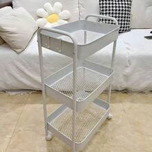 Multipurpose Organizer Cart With 3 Levels, Wheels With Brakes And Ergonomic Design: The Ultimate Solution For Storage At Home, Office And Beauty Salon, Saving Space And Facilitating Mobility. - trắng - Xem 5