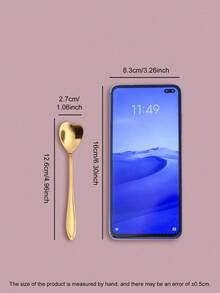 4pcs/Set Stainless Steel Short Handle Heart-Shaped Coffee Stirring Spoons, Christmas Gift - Gold - View 8