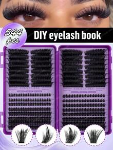 608/544/528pcs DIY False Eyelash Set. This Set Includes Various Styles Of False Eyelashes Ranging From 8-16mm In Length, Including Holiday Lashes, Cat Eye Lashes, Fairy Lashes And Lashes That Enlarge The Eyes. Soft And Long-Lasting, The Set Includes Eyelash Glue, Eyelash Brush And Tweezers. Suitable For Daily Wear, Dates, Parties And Festivals, Easy To Use. - Purple - View 10