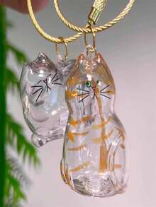 1个透明亚克力猫毛收纳装饰品，宠物毛发纪念钥匙扣，汽车内饰挂饰，宠物爱好者配饰礼品 - A - 查看 4