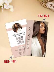 Personalized Exquisite Nail Salon Business Cards - These Carefully Designed Nail Business Cards Feature Custom Portraits And Elegant Layouts, Effectively Showcasing Service Styles And Professional Details (Such As Hair, Nails, Makeup, Lashes) - Multicolor - View 15