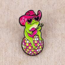 Lindo broche de metal con diseños de nutrias, gatos, sardinas de dibujos animados, ranas, zarigüeyas y frases sobre animales, para decorar ropa, mochilas, joyas y hacer regalos a amigos - Negro - Ver 6
