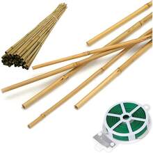HOPELF 50 Pack 16" Bamboo Plant Stakes For Wood Garden Sticks,Wooden Indoor Gardening Floral Potted Plant Support,Crafts, More Size Choices 8"/12"/16" - Bamboo - View 7