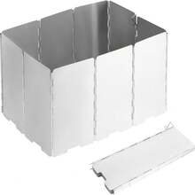 10pcs/12pcs/14pcs/16pcs Windshield Plates, Camping Stove Windshield, Insulation Plate Windshield, Stainless Steel Foldable Outdoor Windscreen With Drawstring Bag - Silver - View 10