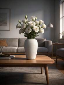 1pc Ceramic Vase Replica, Handcrafted Pottery Texture, Matte Black Glaze With Wabi-Sabi Aesthetic, Each Unique Grain, Visually Comparable To Real Ceramic, Smooth Tactile Feel. Made Of Resin/Ceramic-Like Material, 50% Lighter Than Ceramic, Anti-Collision And Crack-Resistant, Easy Maintenance. - one-size - View 6