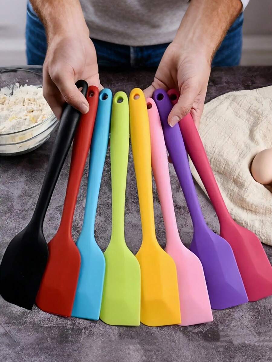 5pcs Silicone Spatula, 8.46 Inch Icing Scraper, Suitable For Kitchen, Baking, Cooking, Mixing, Vibrant Kitchen Tools, Kitchen Utensils