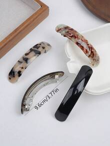 1个复古法式低马尾发夹，大号醋酸纤维弹簧夹，简约优雅发饰 - 彩色 - 查看 4