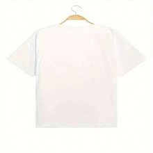 1pc Women's Summer Short Sleeve Blouse - Round Neck Casual T-Shirt,Stylish Mother Of The Groom Tee With Floral Design And Heart DetailsRound Neck Casual T-Shirt, Lightweight Breathable Top, Spring Summer Fall Casual Attire, Short Sleeve Blouse For Layering - Hand Washable & Dry Cleanable - Đen và trắng - Xem 3