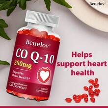 Coenzima CoQ10 200 mg, favorece la salud cardíaca, bucal y de las encías, aporta energía y es antioxidante. 120 cápsulas blandas. - 1 BOTELLA - Ver 4