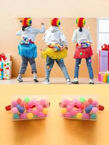 32件組「Shake-It-Out」派對遊戲套組－包含1個盒子、1條腰帶和30顆彩色球；適用於室內外娛樂、家庭聚會、露營、海邊旅行、生日、節日、婚禮、週年紀念和夏季主題派對 - 均碼 - 查看 2