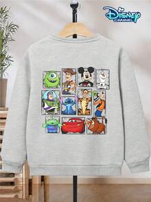 Boys' Crew Neck Pullover Sweatshirt, Gray, Loose Fit. Front Features "DAD OF THE BIRTHDAY BOY" Toy Story Print + Back Features A Multi-Disney IP Character Print. Suitable For Children Aged 5-12. Skin-Friendly And Breathable, Suitable For Spring, Autumn, And Winter. Perfect For School, Outings, Parties, Amusement Park Visits, Birthday Parties, Etc. Eye-Catching Cartoon Design, A Must-Have For Back-To-School Season. Machine Washable, Durable, Versatile, And Practical. Popular American IP-Themed Boys' Sweatshirt With Disney Multi-Character Print. - 淺灰色 - 查看 4