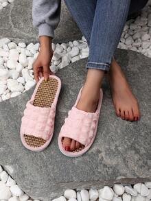 New Puff Breathable Sandals, Hollow-Out Soft Plush Cooling Comfortable Indoor/Outdoor Slippers - Pink - View 5