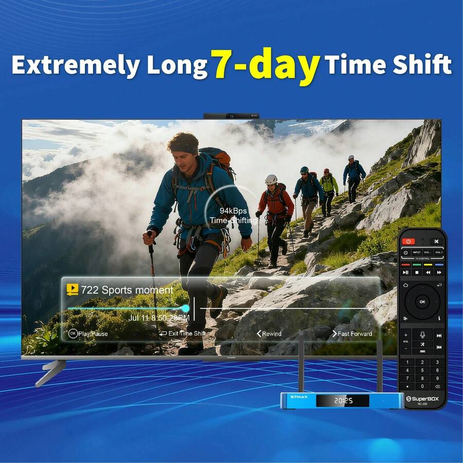 S7 Max Superbox 2026 Fully Loaded With 4G+64GB Storage, Latest Super Box S7 Max With Voice Control, Comprehensive Set, Equipped With A Box, Mini Keyboard, Remote Control, Instruction Manual,Smart TV Box Media Player - Xem 1