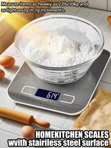 1pc High Precision Multi-Function Coffee Scale, High Accuracy Kitchen Electronic Scale, Covered With Blue Protective Film, Removable For Use. Stainless Steel LCD High Definition Display, High Precision Scale. - Multicolor - View 2