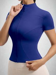 FITNESS JACKET IN POLYAMIDE – PERFORMANCE & ELEGANCE - Blue - View 4