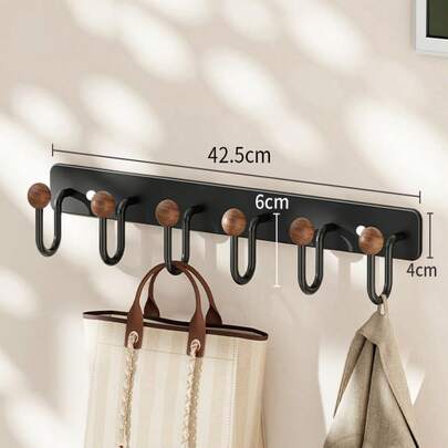1pc Over-The-Door Hanging Coat Rack With Hooks, Metal Material, Can Be Hung On The Back Of The Door For Storing Hats, Keys And Other Items, Saving Home Space, Suitable For Entryway, Bathroom, Bedroom, Residence, Dorm And Other Occasions.