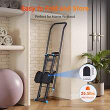MERACH Stair Stepper For Home Gym Exercise, 300LBS Capacity, New Version Stairmaster For Full-Body Workout, Compact Folding Stair Climber With Extended Step Range, Adjustable Pedal - 黑色 - 查看 5